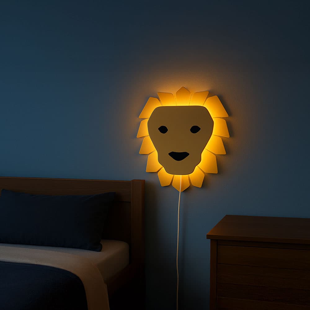 Aslan Figürlü Dekoratif Gece Lambası