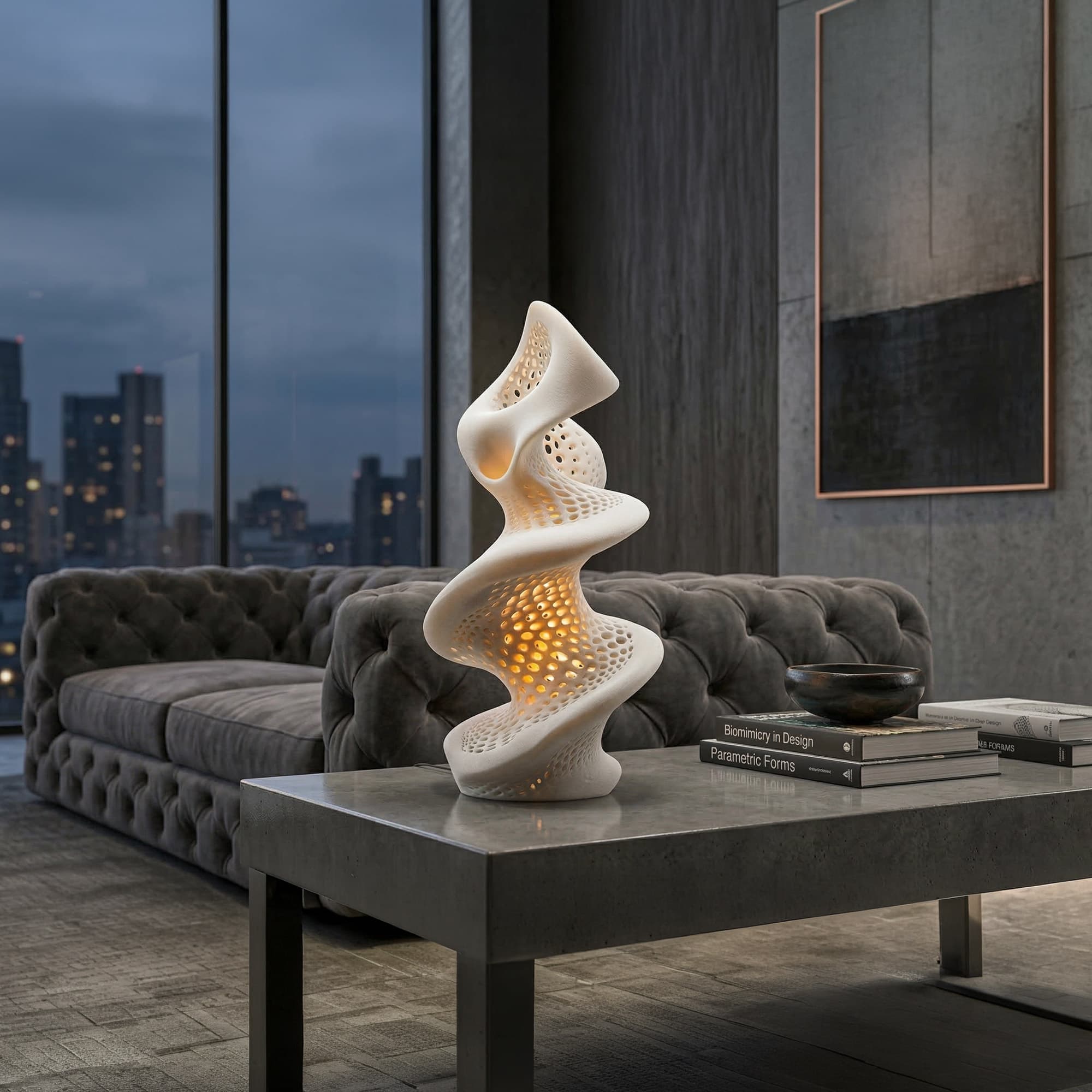 Fibrika Store Helix Modern Tasarım Gece Lambası & Masa Lambası