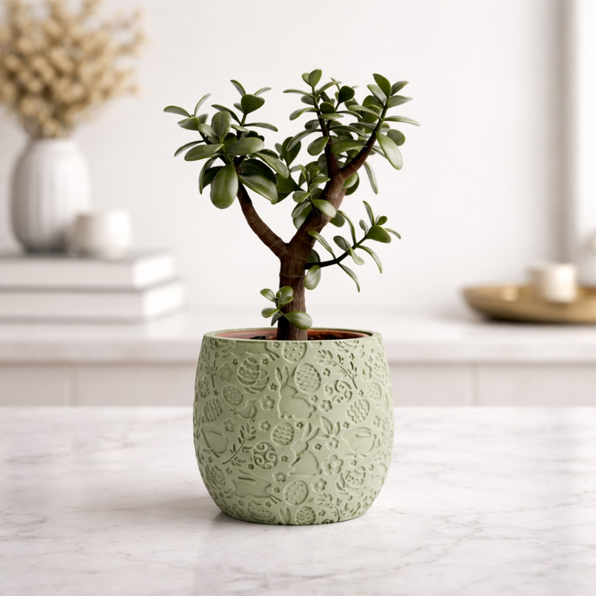 Fibrika Store Spring-Relief: Kabartma Desenli Dekoratif Saksı