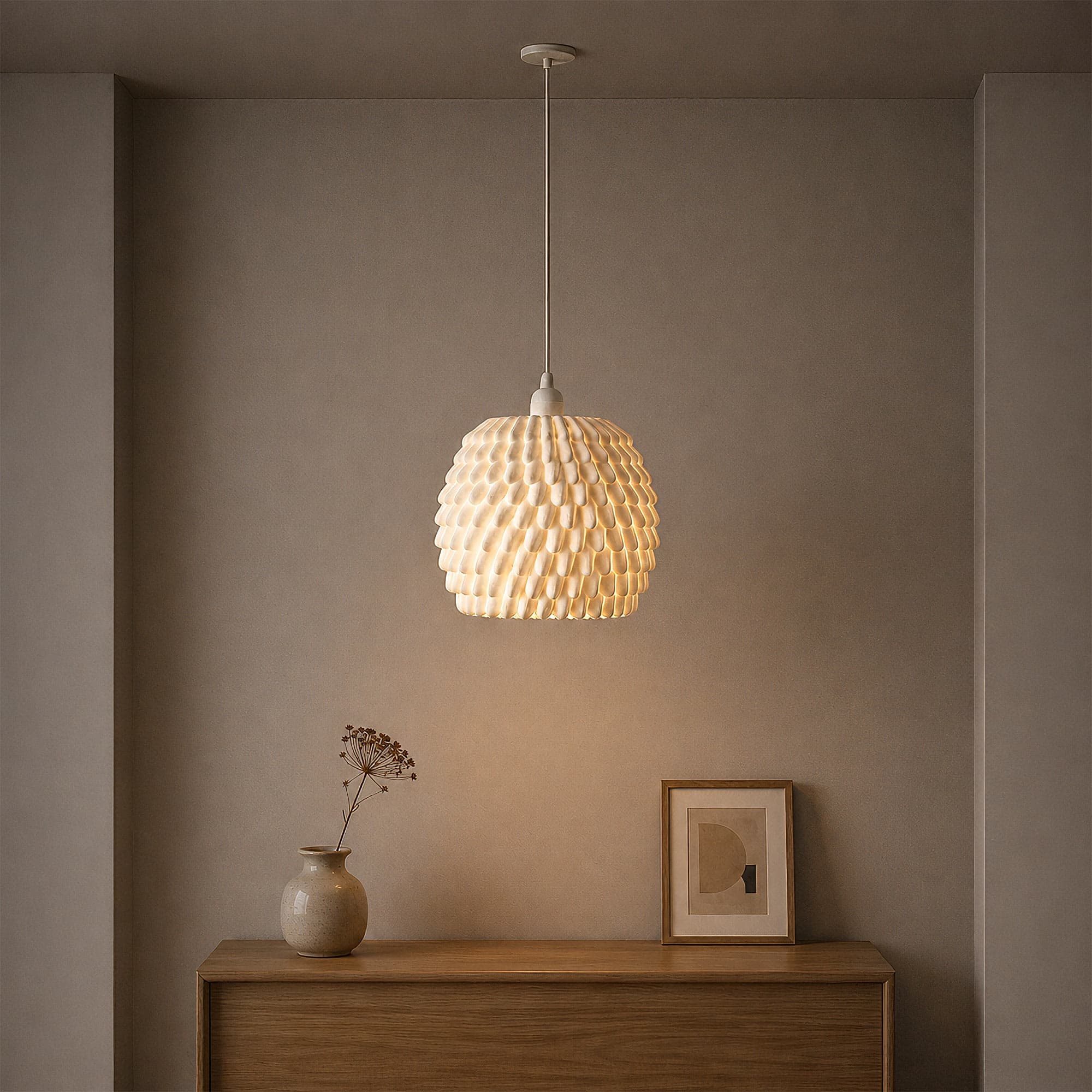Fibrika Store Lumina Flora Sarkıt Lamba – Modern Organik Dokulu Aydınlatma
