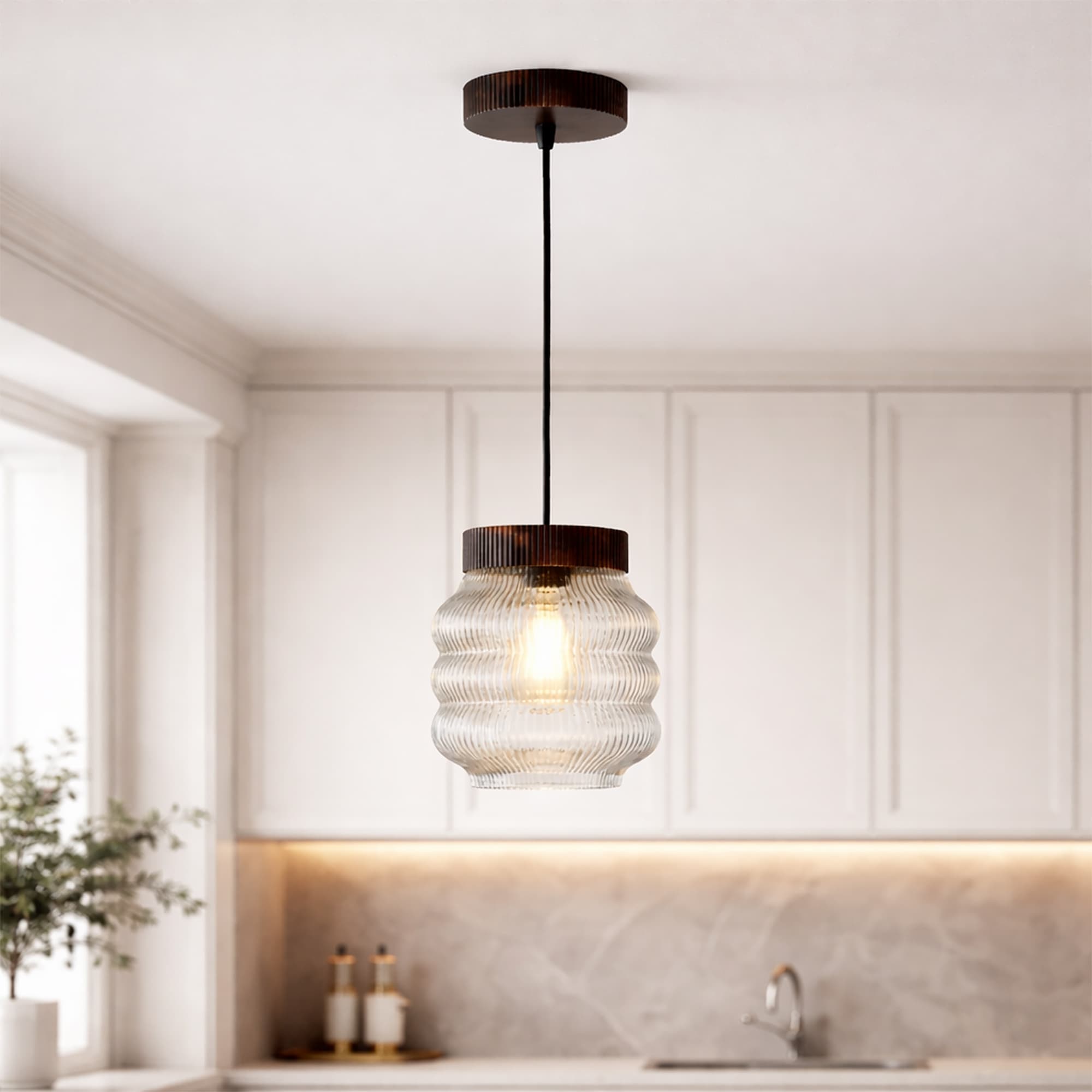 Fibrika Store-Aura Modern Çizgili Sarkıt Lamba - Dekoratif Ambiyans Aydınlatma